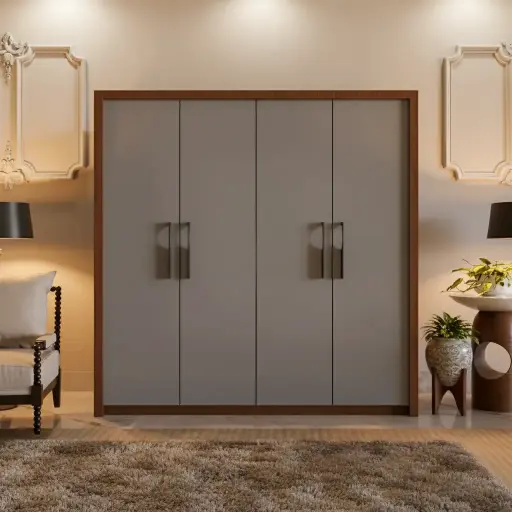 Aspira Wooden Almirah – Elegant & Robust 4-Door Wardrobe
