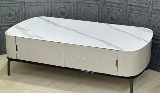 Ardas Interior White Top Centre Table – Sleek & Modern Living Room Accent