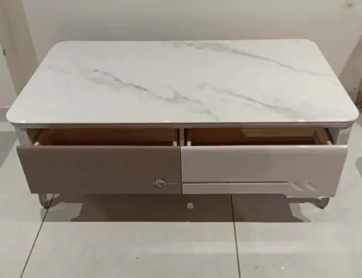 Marble Centre Table with Storage Drawers – Elegant & Functional Living Room Table