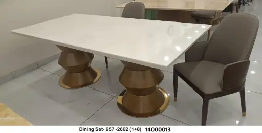 Orbello Round Marble Dining Table – Elegant Circular Frame Design