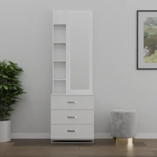 The Serene Reflection Dressing Table in White Color Finish