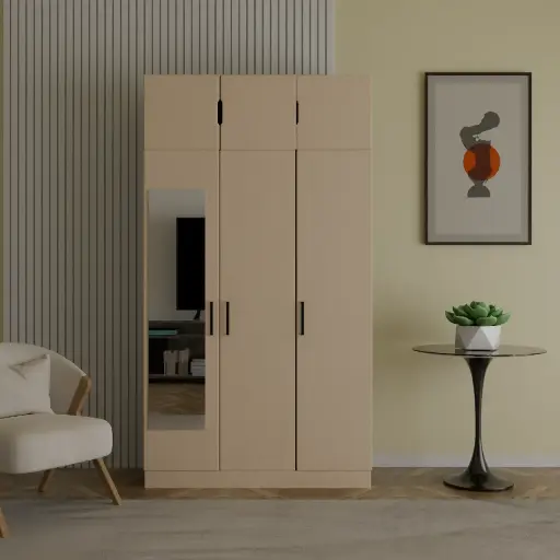 Nebula Nook three door particle wood fnish with mirror