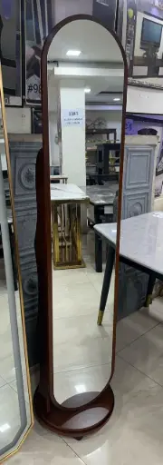 Elegant Brown Wooden Full-Length Dressing Mirror