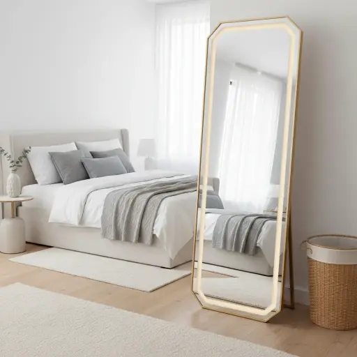 Full-Length Dressing Mirror with LED Lights
