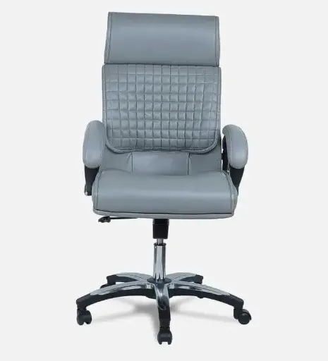 Grey Leatherette Ergonomic Office Chair – ArdasInterior