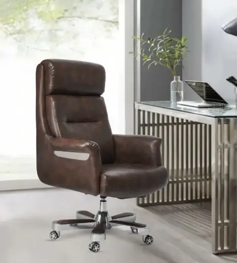 Brown Leatherette High Back Executive Office Chair – 