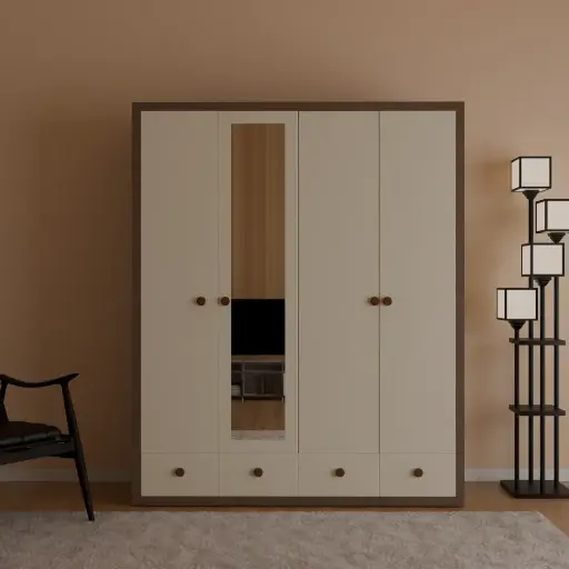 Apparel Alcove four door particle wood finish