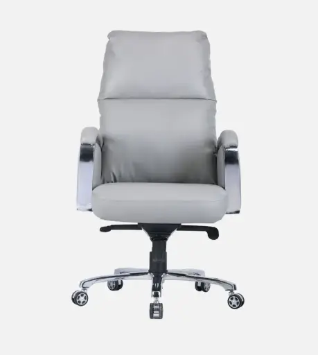Ergonomic Grey Leatherette Executive Chair 