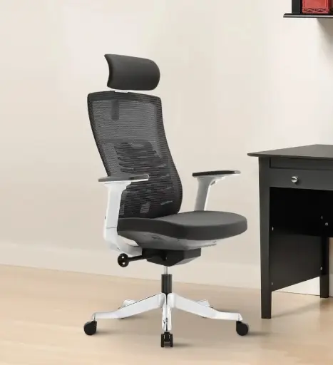 Inspire Breathable Mesh Ergonomic Chair – White & Grey