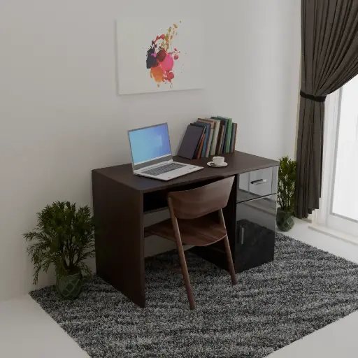 Athena Study Table in dark wood finish