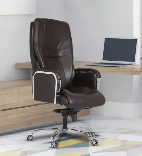 Rainbow Leatherette Executive Chair – Coffee Brown 