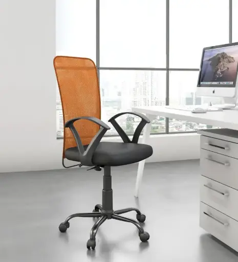 Breathable Mesh Ergonomic Chair – Orange & Black | ArdasInterior
