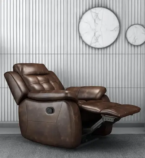 Leatherette Manual Rocker Recliner(Finish Color - brown)