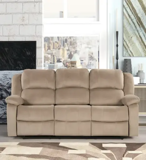 Fabric Manual Recliner (Finish Color - Cream Colour)