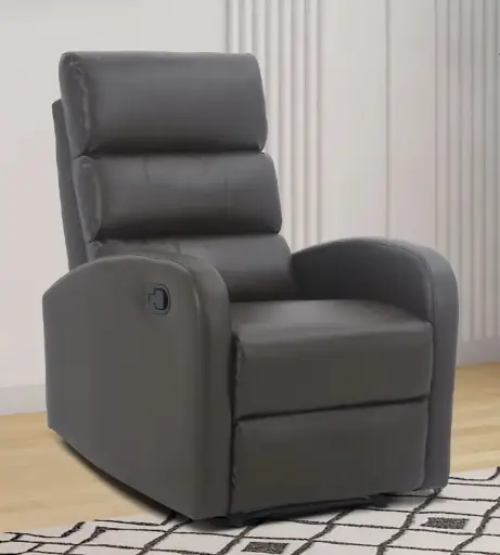 Fabric Manual Recliner(Finish Color - Grey, Pre-assembled)