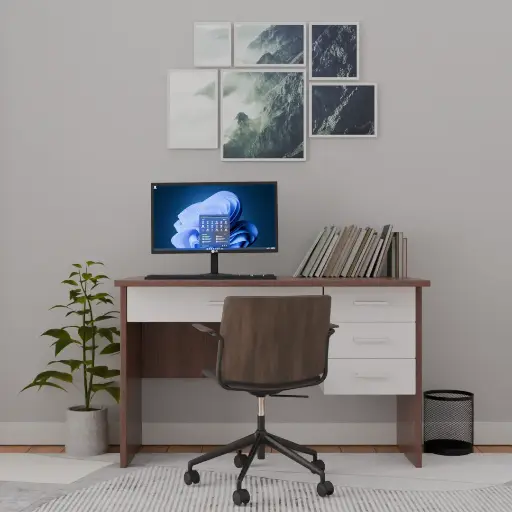 nook dual tone Engineered Wood finish Writing Table
