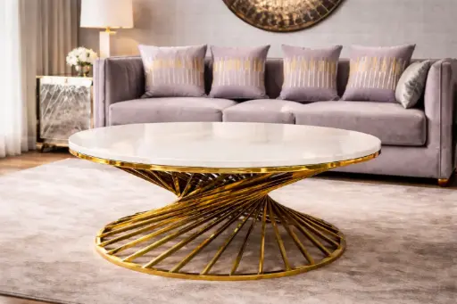 ARDAS INTERIOR TWISTED ROUND CENTER TABLE