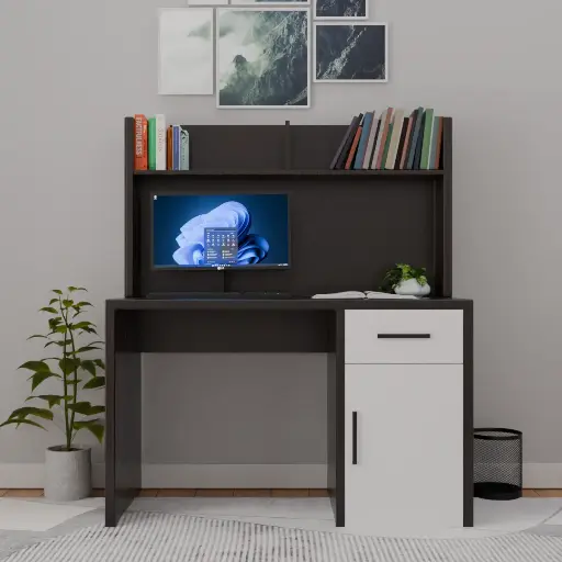 Brook Engineered Wood Study Table Darkwood finished wood