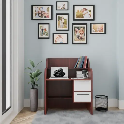 Walnut study Table in Wenge Finish Engineered Wood Writing table
