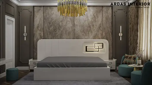 Ardas Interior QSS Bed, Hydraulic, Drawer Bed (Finish Color - white)