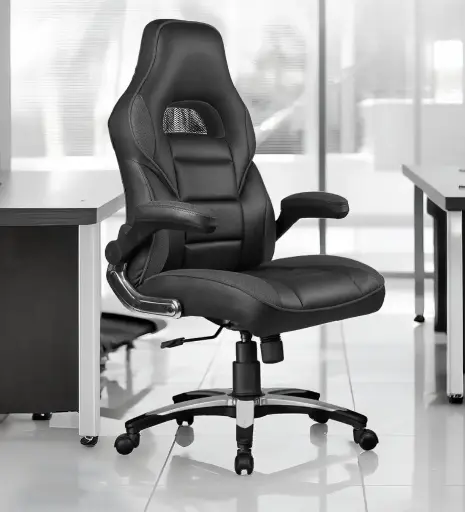Gaming FlexiErgo Leatherette Chair in Black & Grey Colour